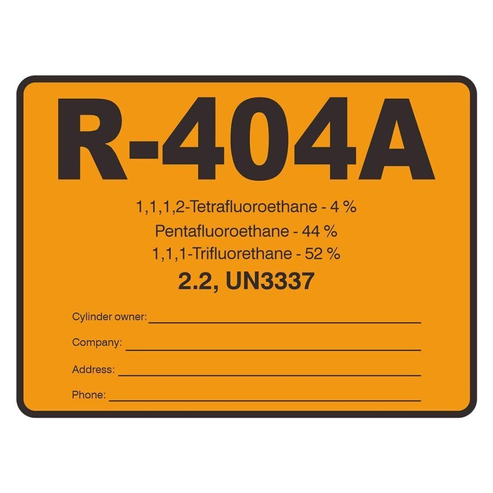 5618 R404A HVAC/R Labels R-404A Color Coded Refrigerant ID Labels